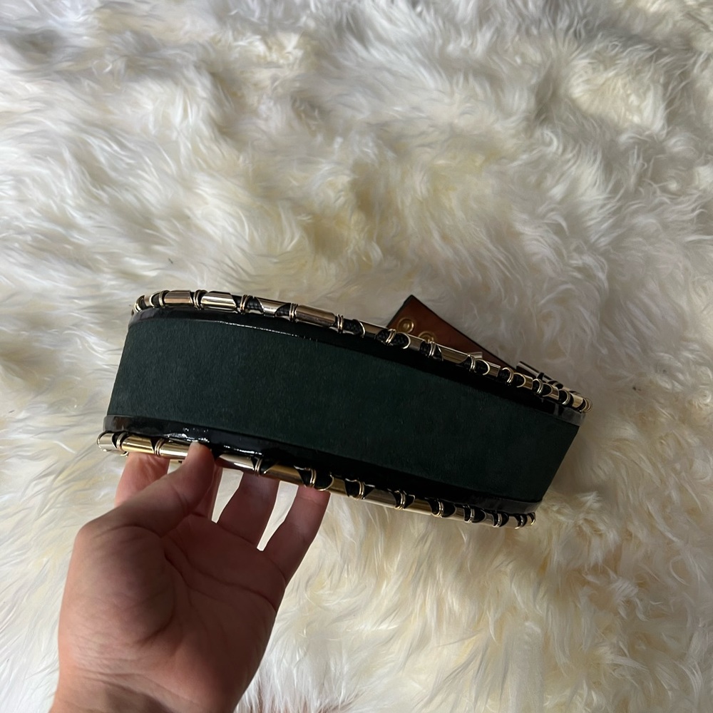 Balmain x H&M Green Suede Wide Belt - Picture 7 of 16
